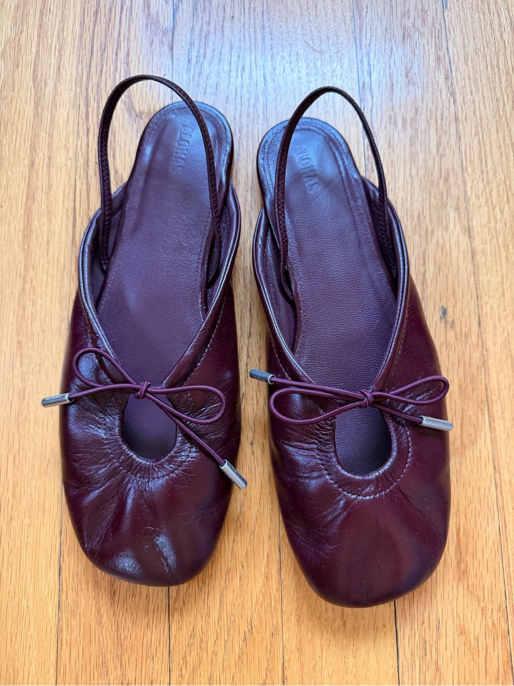 Alohas OLI RIFT BURGUNDY LEATHER BALLET FLATS size 39 - Picture 3 of 5